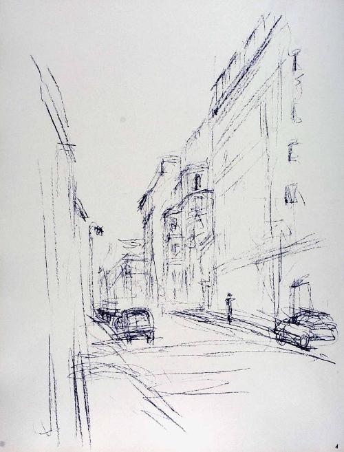 Rue Hippolyte-Maindron, an der sich Giacomettis Atelier befindet