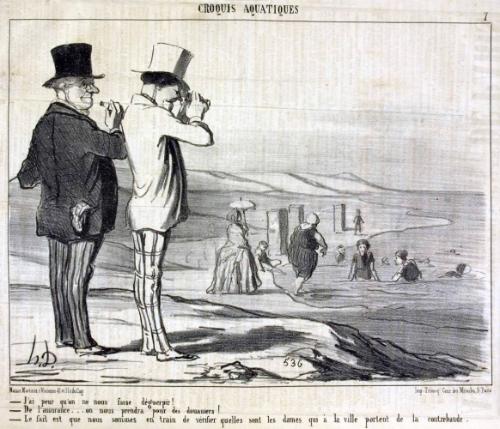 J'ai peur qu'on nous fasse déguerpir! - De l'assurance... on nous prendra pour des douaniers! - Le fait est que nous sommes en train de vérifier quelles sont les dames qui à la ville portent de la contrebande.