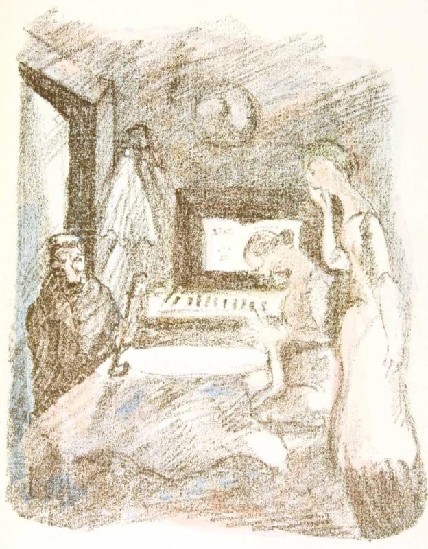 Illustration zu Georg Kaisers „Von Morgens bis Mitternachts“ zwischen den Seiten 58 und 59