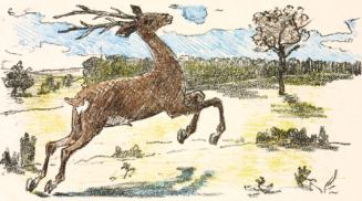 Springender Hirsch
