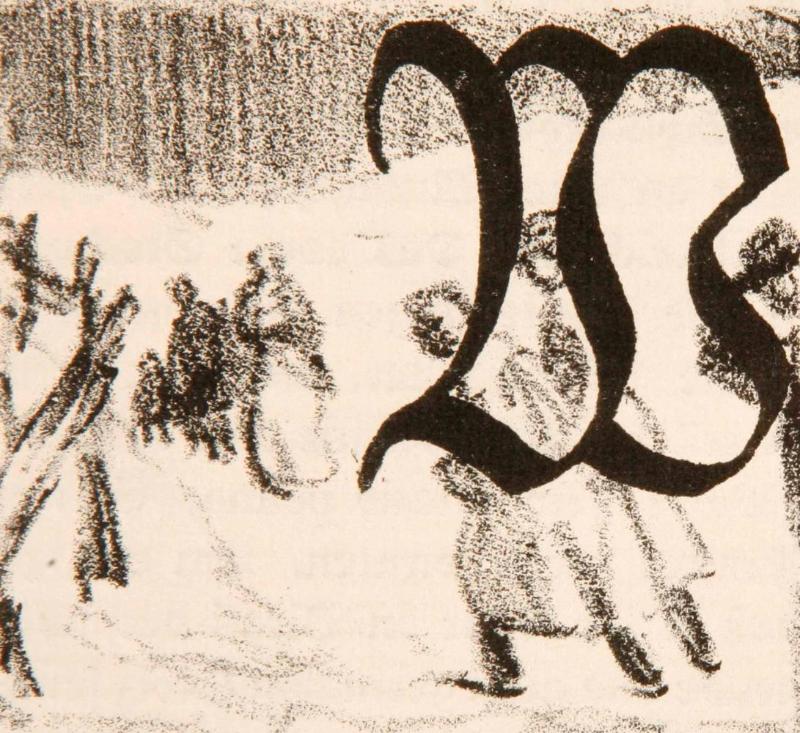 Initial W (Kirchgang) zum 9. Kapitel