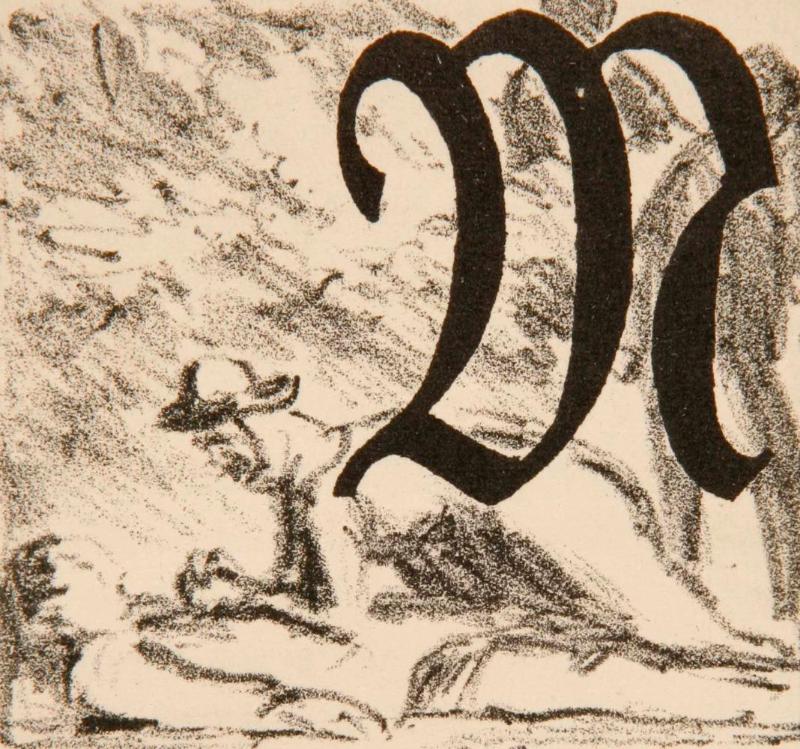 Initial M (Esther über Asas Leiche) zum 13. Kapitel