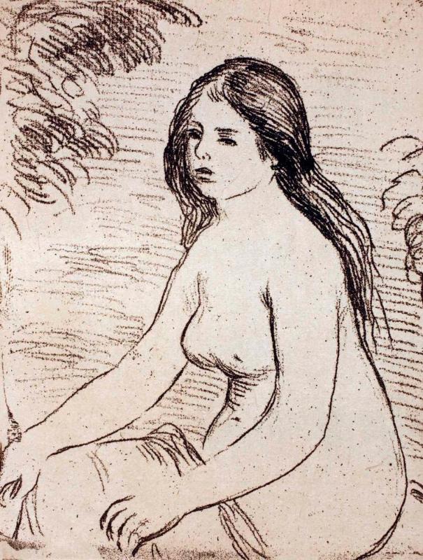 Femme nue assise