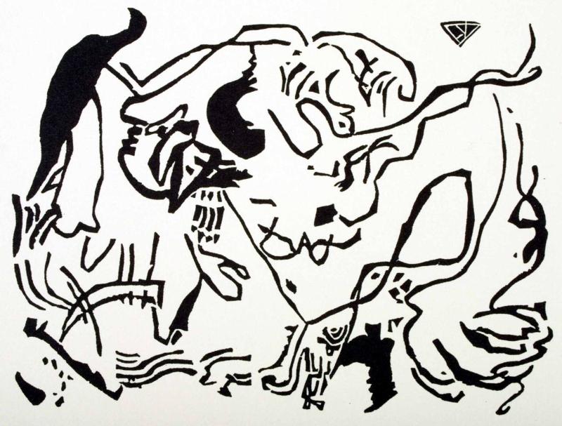 Holzschnitt zu dem Hinterglasbild „Jüngster Tag“