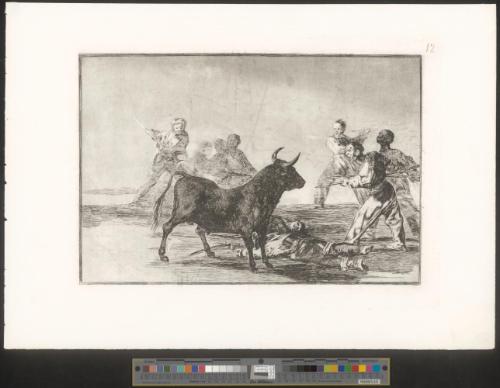 La Tauromaquia: Desjarrete de la canalla con lanzas, medias-lunas, banderillas y otras armas