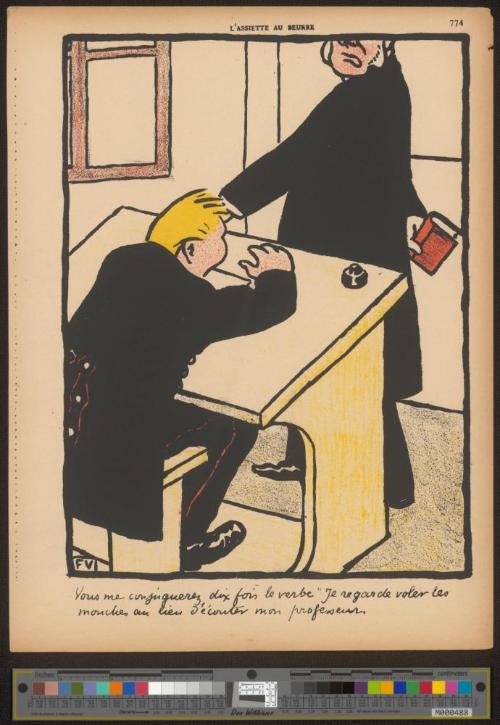 Vous me conjuguerez dix fois le verbe »Je regarde voler les mouches au lieu d’écouter mon professeur«