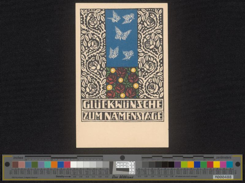 Schmuckkarte mit Schmetterlingen und Text