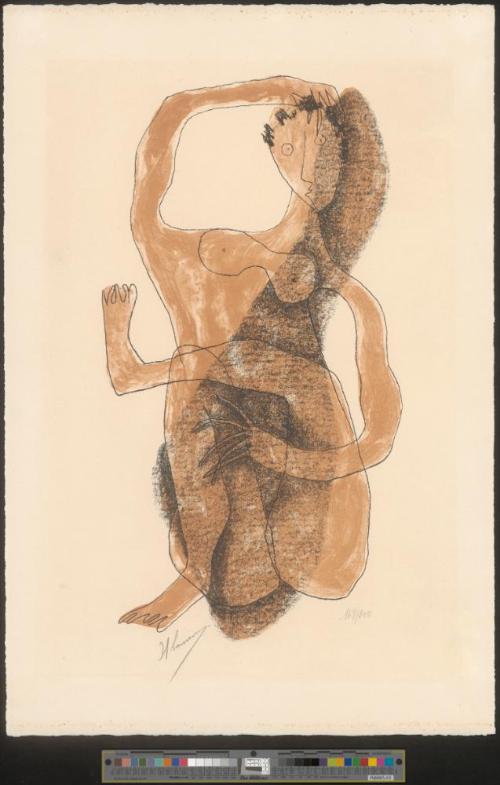 Nue assise