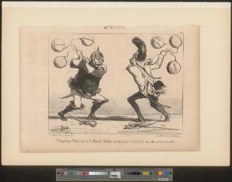 L'Empereur d'Autriche et le Roi de Prusse se décidant à combattre avec des armes nouvelles.