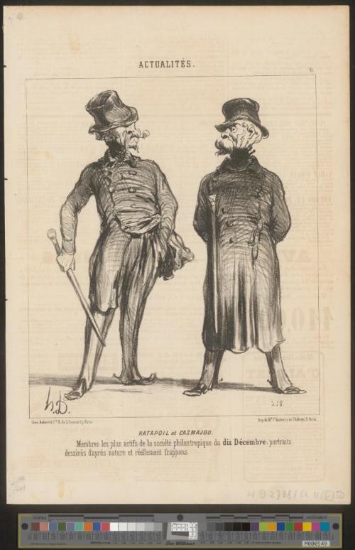 Ratapoil et Casmajou. Membres les plus actifs de la société philantropique du dix Décembre: portraits dessinés d'après nature et réellement frappans.