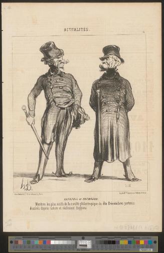 Ratapoil et Casmajou. Membres les plus actifs de la société philantropique du dix Décembre: portraits dessinés d'après nature et réellement frappans.