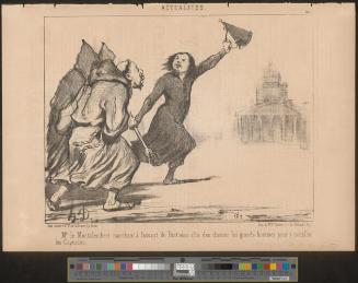 Mr. De Montalembert marchant à l'assaut du Panthéon afin d'en chasser les grands hommes pour y installer les Capucins.