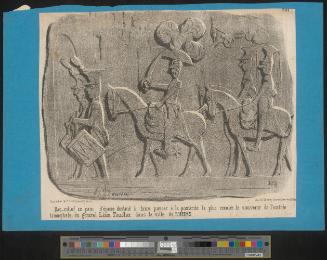 Bas-relief en pain d'épices destiné à faire passer à la postérité la plus reculée le souvenir de l'entrée triomphale du général Léon Faucher dans la ville de Rheims.