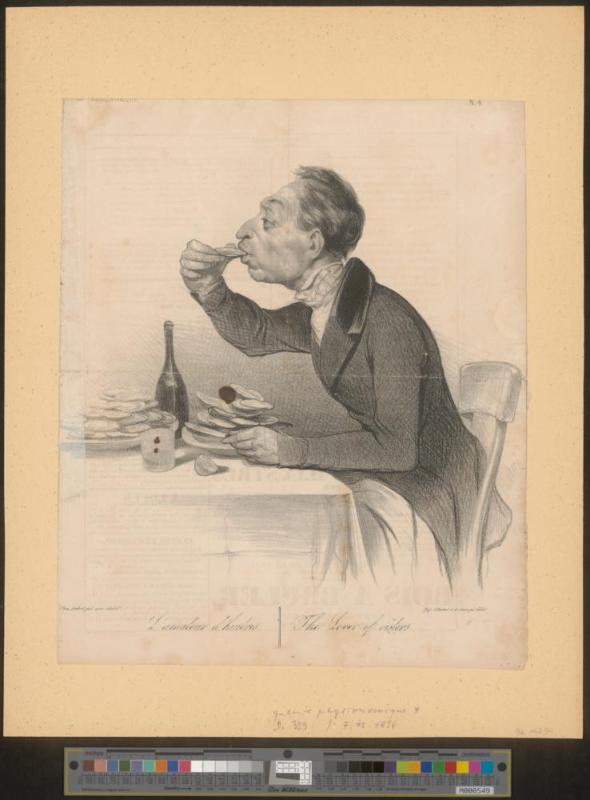 L'amateur d'huitres. The lover of oisters.