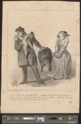 Tiens, Eudoxie, voilà mon bonnet a poil..... puisque je suis privé désormais du bonheur de pouvoir le porter, je te le donne pour que tu t'en fasses un manchon.... j'aurai au moins la consolation de l'avoir de temps en temps sous les yeux!..