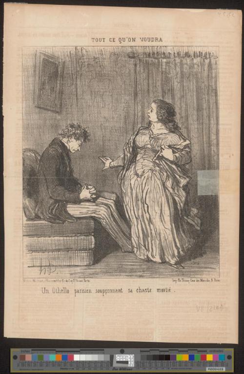 Un Othello parisien soupçonnant sa chaste moitié.