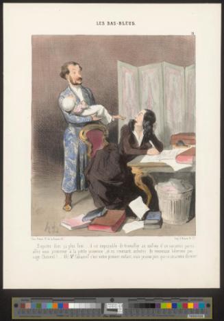 Emportez donc ça plus loin ... il est impossible de travailler au milieu d'un vacarme pareil ...allez-vous promener à la petite provence, et en revenant achetez de nouveaux biberons passage Choiseul! ... Ah! Mr. Cabassol c'est votre premier enfant, mais je vous jure que ce sera votre dernier!