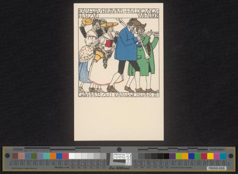 "Kaiserjubilaeums-Huldigungsfestzug, Juni 1908, Gruppe 19, Tiroler Landsturm 1809"