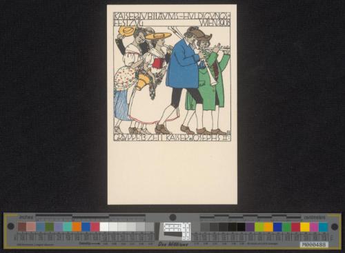 "Kaiserjubilaeums-Huldigungsfestzug, Juni 1908, Gruppe 19, Tiroler Landsturm 1809"