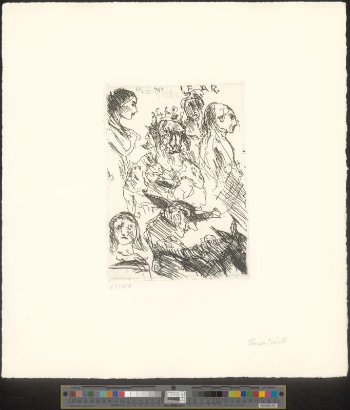 König Lear mit seinen Töchtern und dem Narren