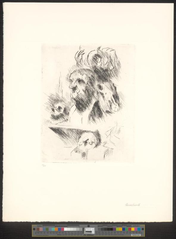 Bust of sophocles with animal skull